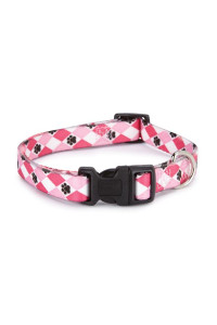 Casual Canine Pooch Pattern Dog Collar - Pink Argyle